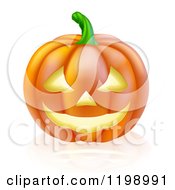 Poster, Art Print Of Carved Halloween Jackolantern Pumpkin With A Smile