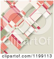 Retro Geometric Background In Pink Green White And Beige Tones