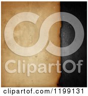 Clipart Of 3d Vintage Aged Paper Over Concrete Royalty Free CGI Illustration