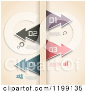 Clipart Of Website Arrow Icon Infographics With Sample Text On Antique Shading Royalty Free Vector Illustration