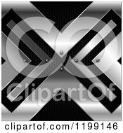 Poster, Art Print Of 3d Silver Metal X On Black