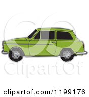 Clipart Of A Green Austin A40 Car Royalty Free Vector Illustration