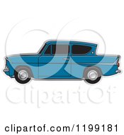 Vintage Blue Ford Anglia Car With Tinted Windows