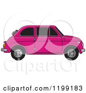 Poster, Art Print Of Vintage Pink Fiat Car With Tinted Windows