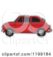 Vintage Red Fiat Car With Tinted Windows