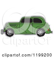 Poster, Art Print Of Green Vintage Ford Car With Tinted Windows