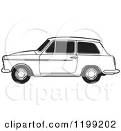 Clipart Of A Black And White Austin A40 Car Royalty Free Vector Illustration