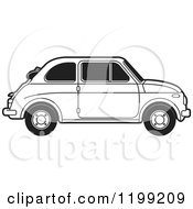 Vintage Black And White Fiat Car With Tinted Windows