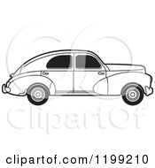 Poster, Art Print Of Vintage Black And White Peugeot Car With Tinted Windows