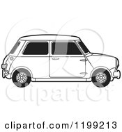 Poster, Art Print Of Vintage Black And White Morris Mini Car