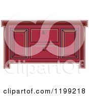 Poster, Art Print Of Maroon Sideboard Cabinet