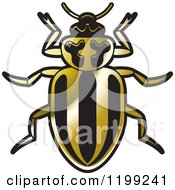 Clipart Of A Golden Striped Lady Beetle Royalty Free Vector Illustration