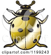 Clipart Of A Golden Seven Spotted Lady Beetle Royalty Free Vector Illustration