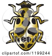 Clipart Of A Gold Spotted Lady Beetle Royalty Free Vector Illustration
