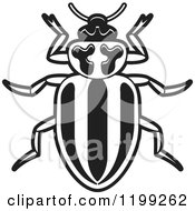 Clipart Of A Black And White Striped Lady Beetle Royalty Free Vector Illustration