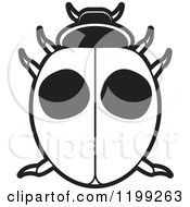Clipart Of A Black And White Twice Stabed Lady Beetle Royalty Free Vector Illustration