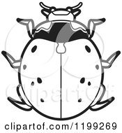 Clipart Of A Black And White Nine Spotted Lady Beetle Royalty Free Vector Illustration