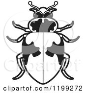 Clipart Of A Black And White Hippodamus Lady Beetle Royalty Free Vector Illustration