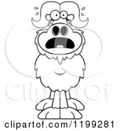 Cartoon Of A Black And White Scared Ox Royalty Free Vector Clipart