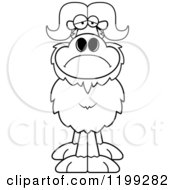 Cartoon Of A Black And White Depressed Ox Royalty Free Vector Clipart