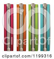 Clipart Of Colorful Vertical Zippers Royalty Free Vector Illustration