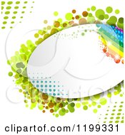 Poster, Art Print Of Oval Frame With A Rainbow And Halftone