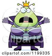 Cartoon Of A Scared Martian Queen Royalty Free Vector Clipart