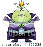 Cartoon Of A Mad Martian Queen Royalty Free Vector Clipart