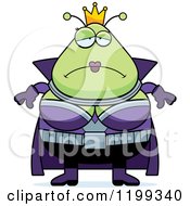 Cartoon Of A Depressed Martian Queen Royalty Free Vector Clipart