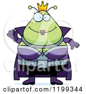 Cartoon Of A Friendly Waving Martian Queen Royalty Free Vector Clipart by Cory Thoman