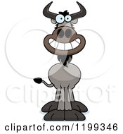 Cartoon Of A Grinning Wildebeest Royalty Free Vector Clipart