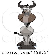 Cartoon Of A Depressed Wildebeest Royalty Free Vector Clipart by Cory Thoman
