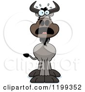 Cartoon Of A Scared Wildebeest Royalty Free Vector Clipart by Cory Thoman