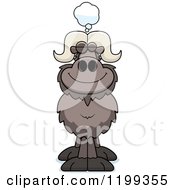 Cartoon Of A Dreaming Ox Royalty Free Vector Clipart