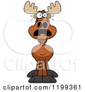 Cartoon Of A Scared Moose Royalty Free Vector Clipart