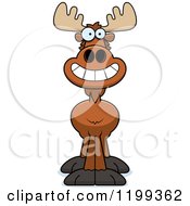 Cartoon Of A Grinning Moose Royalty Free Vector Clipart