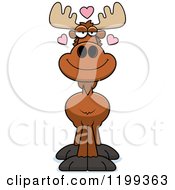 Cartoon Of A Loving Moose With Hearts Royalty Free Vector Clipart