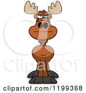 Cartoon Of A Bored Or Skeptical Moose Royalty Free Vector Clipart