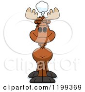 Cartoon Of A Dreaming Moose Royalty Free Vector Clipart