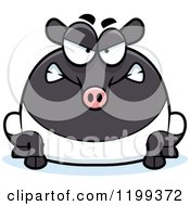 Cartoon Of A Mad Chubby Tapir Royalty Free Vector Clipart