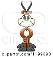 Cartoon Of A Depressed Antelope Royalty Free Vector Clipart