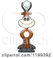 Cartoon Of A Dreaming Antelope Royalty Free Vector Clipart