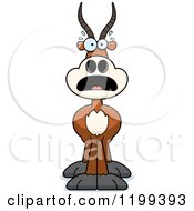 Cartoon Of A Scared Antelope Royalty Free Vector Clipart