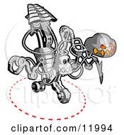Skeleton Like Robot Clipart Illustration