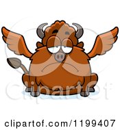 Poster, Art Print Of Depressed Chubby Winged Buffalo