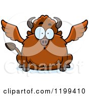 Poster, Art Print Of Surprised Chubby Winged Buffalo