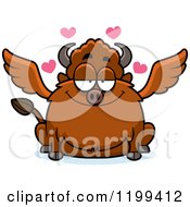 Cartoon Of A Bored Chubby Winged Buffalo Royalty Free Vector Clipart by Cory Thoman