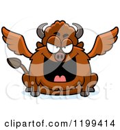 Poster, Art Print Of Mean Chubby Winged Buffalo