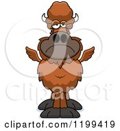 Cartoon Of A Depressed Winged Buffalo Royalty Free Vector Clipart by Cory Thoman