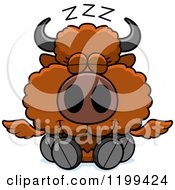 Cute Sleeping Winged Buffalo Calf